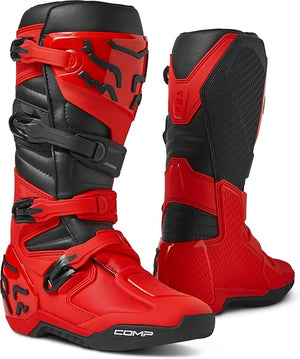 Fox Racing Comp Motocross Boots – Adult Dirt Bike Boots with Shin Plate & Four-Buckle Closure