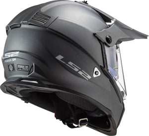 Blaze Solid Adventure Motorcycle Helmet with SunShield - Matte Titanium