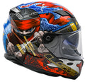 Stream Ninja Full Face Motorcycle Helmet with SunShield - Red/Blue Gloss Product View