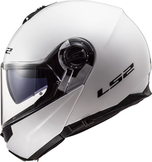 Helmet Strobe Solid Modular Motorcycle Helmet with SunShield - Gloss White