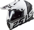 Blaze Sprint Adventure Helmet with SunShield - Gloss Black/White Product View