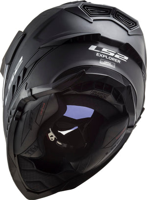 Explorer XT Solid Adventure Helmet with Integrated SunShield - Matte Black