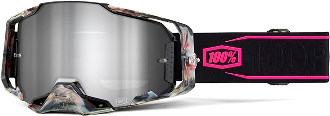 100% Armega MX Offroad Goggles Sarcelle w/Mirror Silver Lens