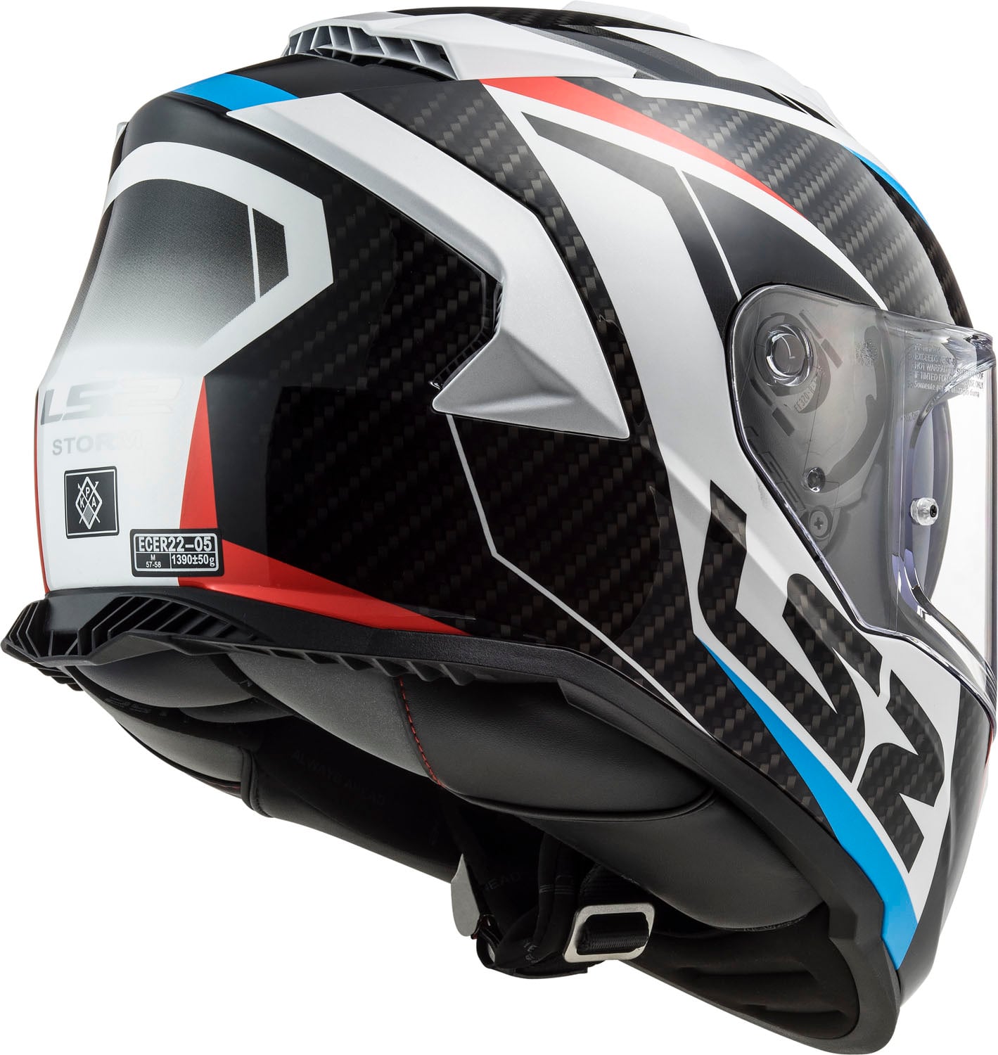 Helmet Assault Racer Full Face Motorcycle Helmet with SunShield - White/Red/Blue Product View