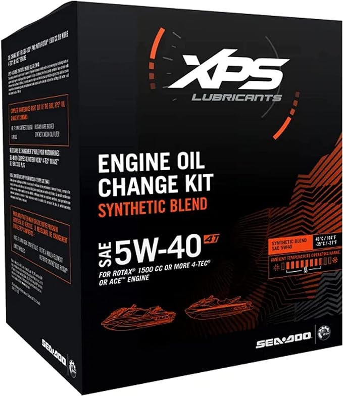 Sea-Doo New OEM, 4T 5W-40 Synthetic Oil Change Kit, Rotax 1500 cc+, 9779251