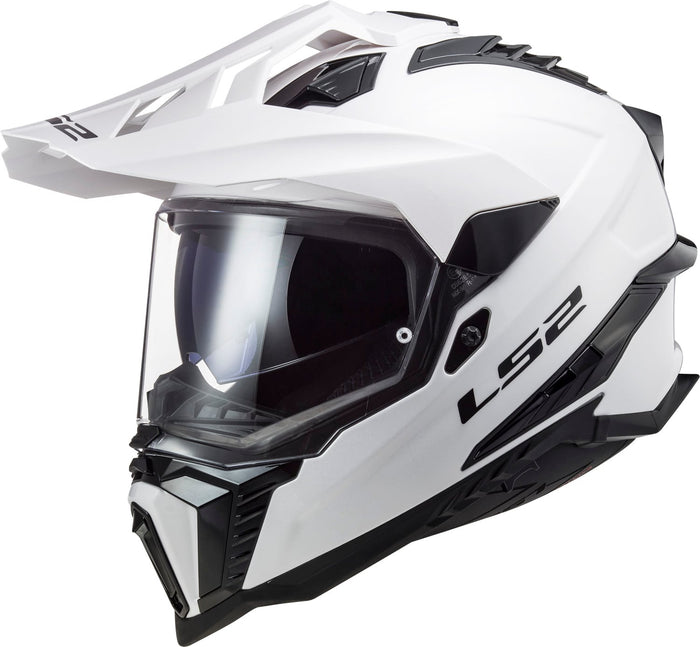 Explorer XT Solid Adventure Helmet with SunShield - Gloss White Product View