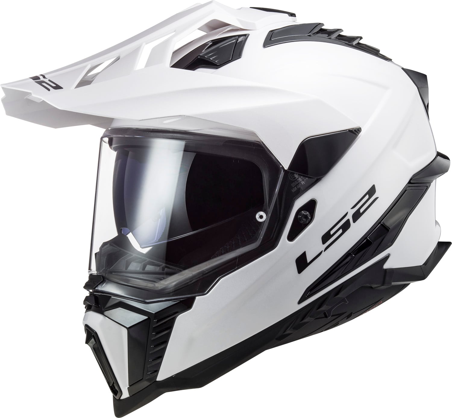 Explorer XT Solid Adventure Helmet with SunShield - Gloss White Product View