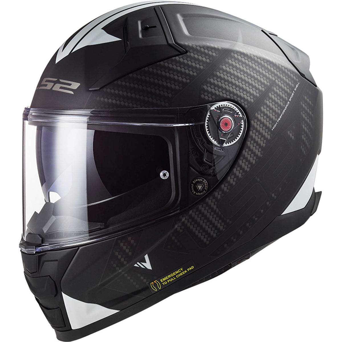 LS2 Citation II Splitter Full Face Motorcycle Helmet with SunShield - Matte Black/White