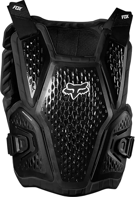 Front view of Fox Racing Raceframe Impact Chest and Back Guard in black
