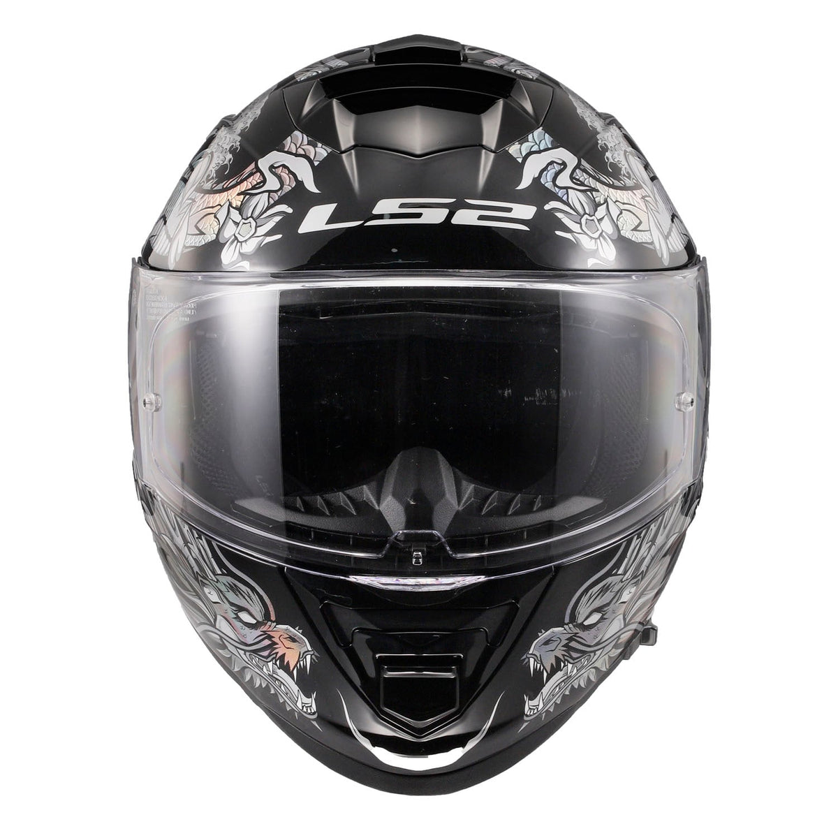 Helmet Assault Warrior Full Face Motorcycle Helmet with SunShield - Krome Silver/Black Product View