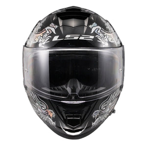 Helmet Assault Warrior Full Face Motorcycle Helmet with SunShield - Krome Silver/Black