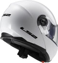 Helmet Strobe Solid Modular Motorcycle Helmet with SunShield - Gloss White Product View