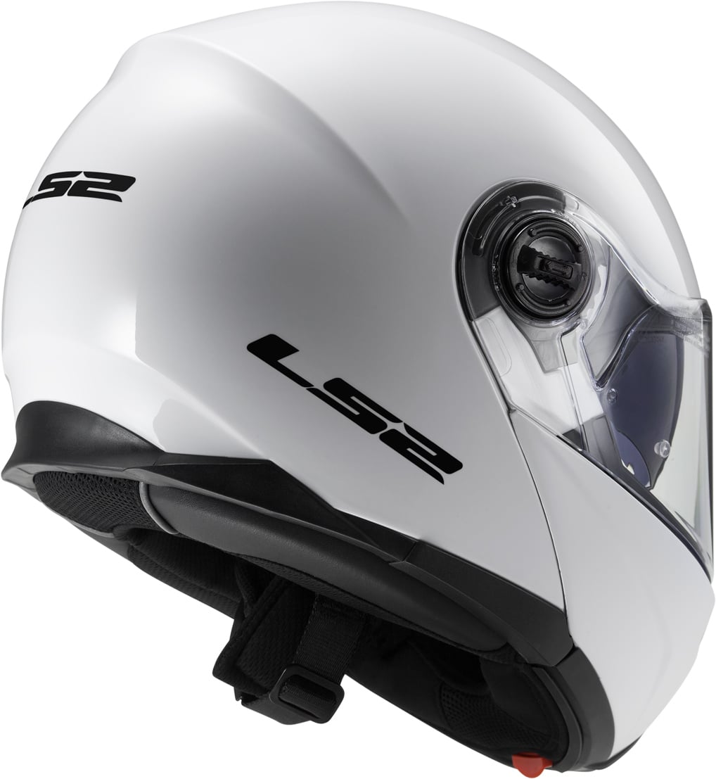 Helmet Strobe Solid Modular Motorcycle Helmet with SunShield - Gloss White Product View