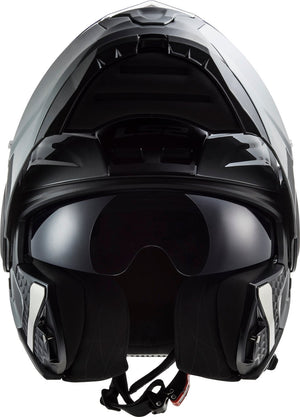 Horizon Solid Modular Motorcycle Helmet with SunShield - Gloss Battleship Gray