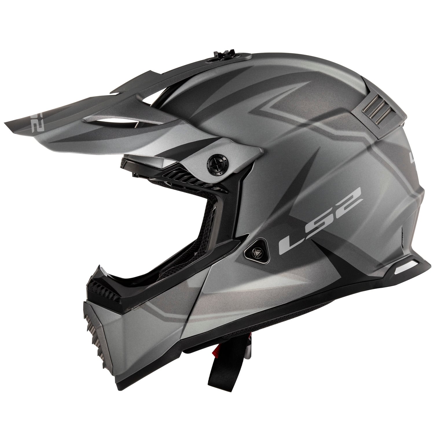 Gate TwoFace Full Face MX Helmet - Matte Gray/Black Product View