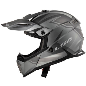 Gate TwoFace Full Face MX Helmet - Matte Gray/Black