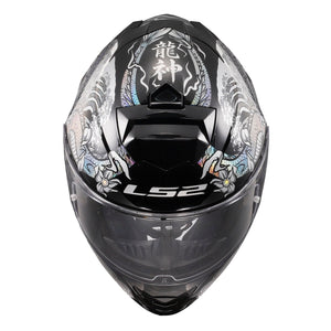 Helmet Assault Warrior Full Face Motorcycle Helmet with SunShield - Krome Silver/Black