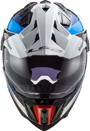 Helmet Explorer C Frontier Adventure Motorcycle Helmet with SunShield - Black/Blue Gloss