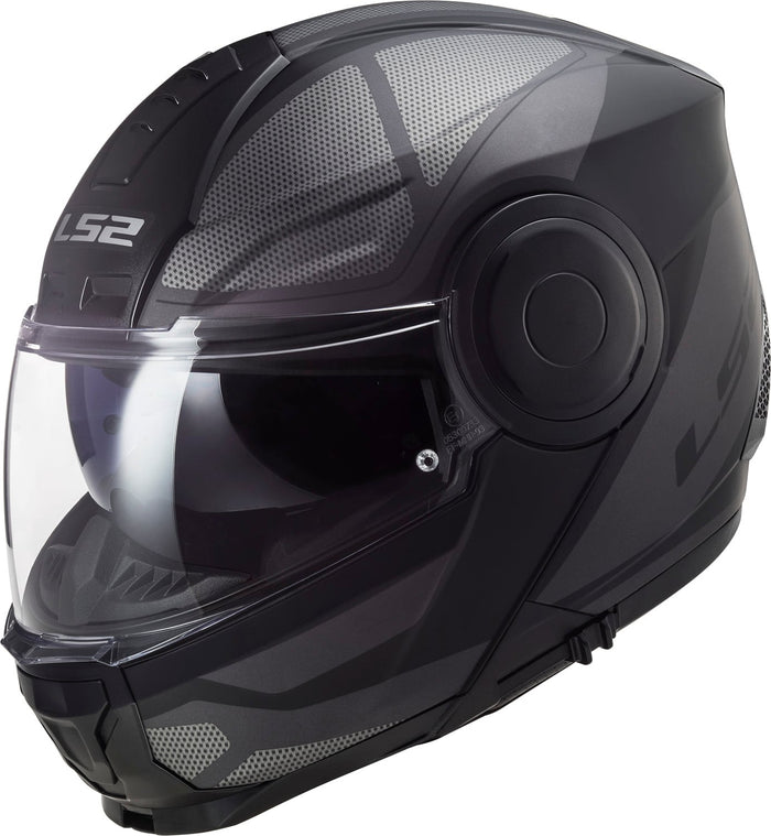 Horizon Axis Modular Motorcycle Helmet with SunShield - Black Titanium Matte/Gray Product View