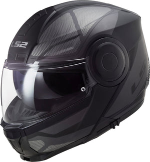 Horizon Axis Modular Motorcycle Helmet with SunShield - Black Titanium Matte/Gray