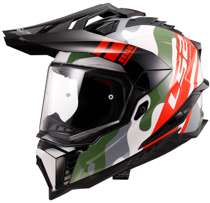 XT CamoX Adventure Helmet with SunShield - Gloss White/Red Product View