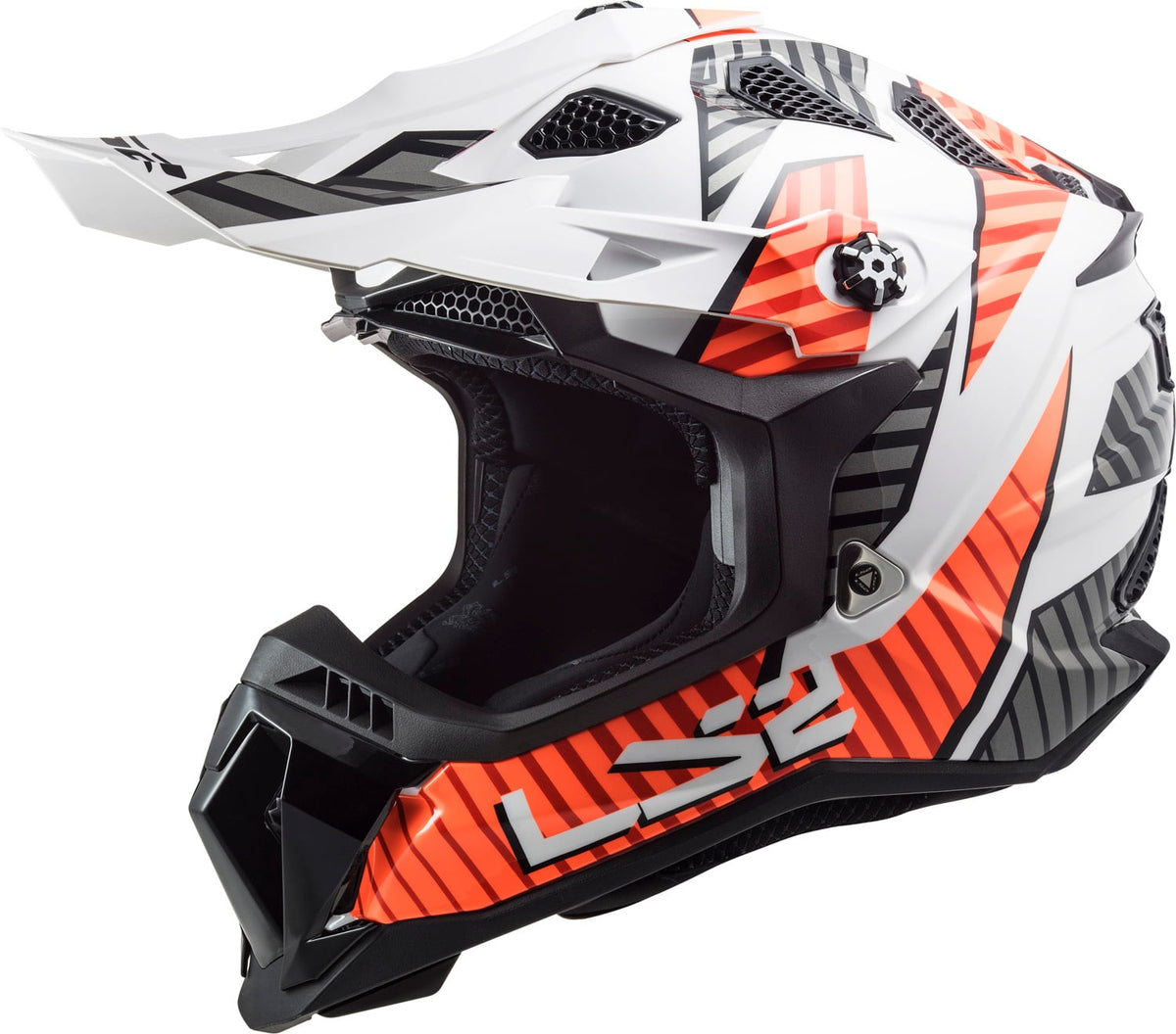 LS2 Subverter Evo Astro Full Face MX Motorcycle Helmet Gloss White Orange DOT/ECE Off-Road Helmet