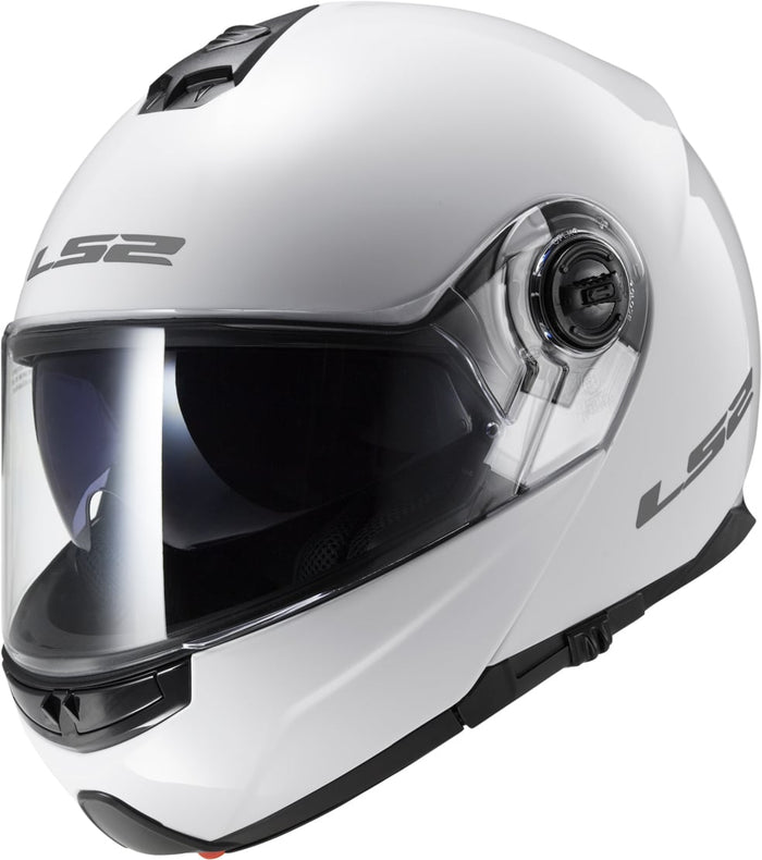Helmet Strobe Solid Modular Motorcycle Helmet with SunShield - Gloss White Product View