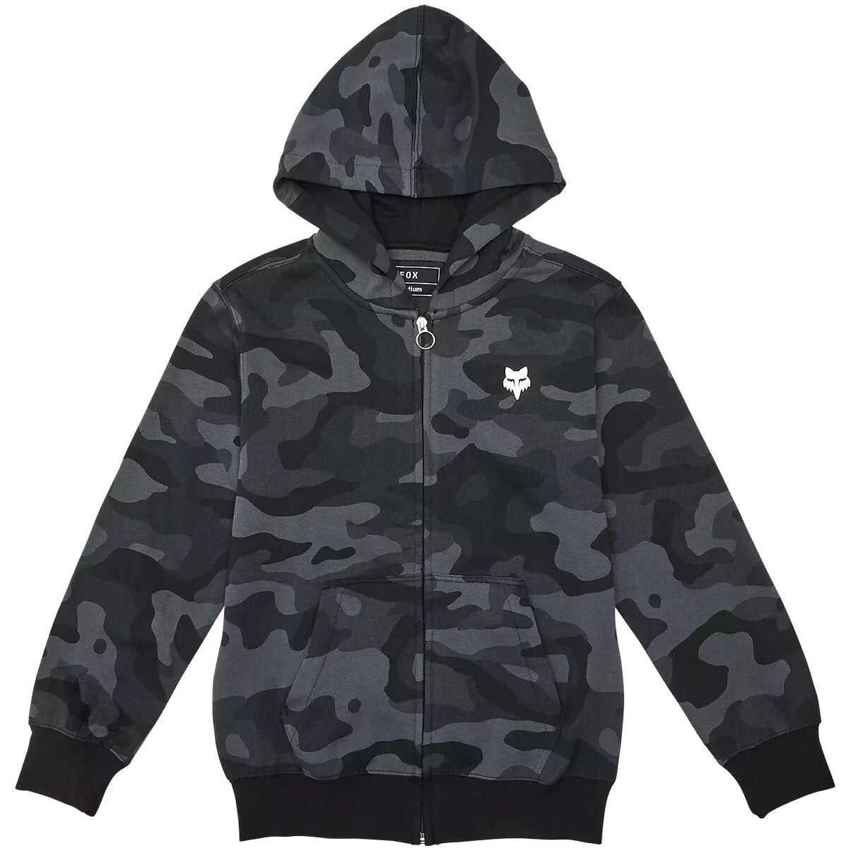 Fox Racing Youth Camo Pack Fleece Zip Hoodie – Black Camo (Small)