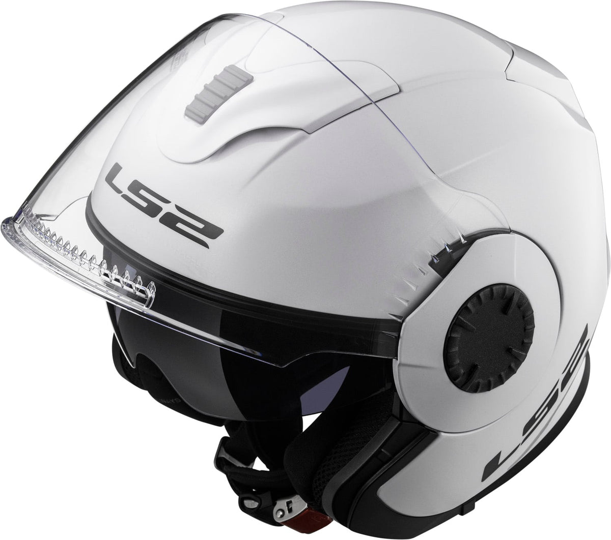 Helmet Verso Solid Open Face Motorcycle Helmet with SunShield - Gloss White Product View