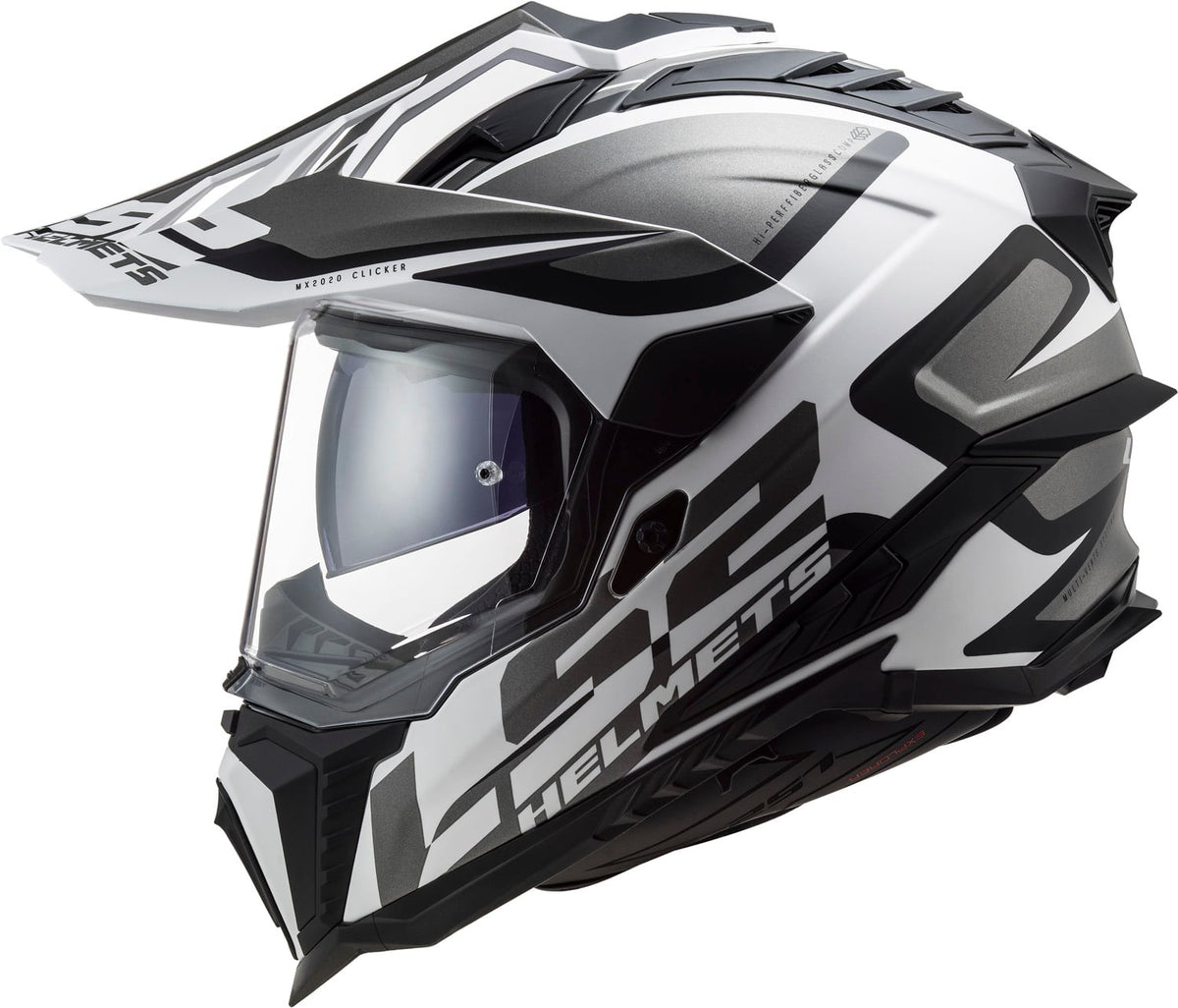 Helmet Explorer XT Alter Adventure Motorcycle Helmet with SunShield - Black/White Matte Product View