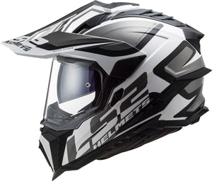 Helmet Explorer XT Alter Adventure Motorcycle Helmet with SunShield - Black/White Matte