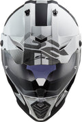 Blaze Sprint Adventure Helmet with SunShield - Gloss Black/White Product View