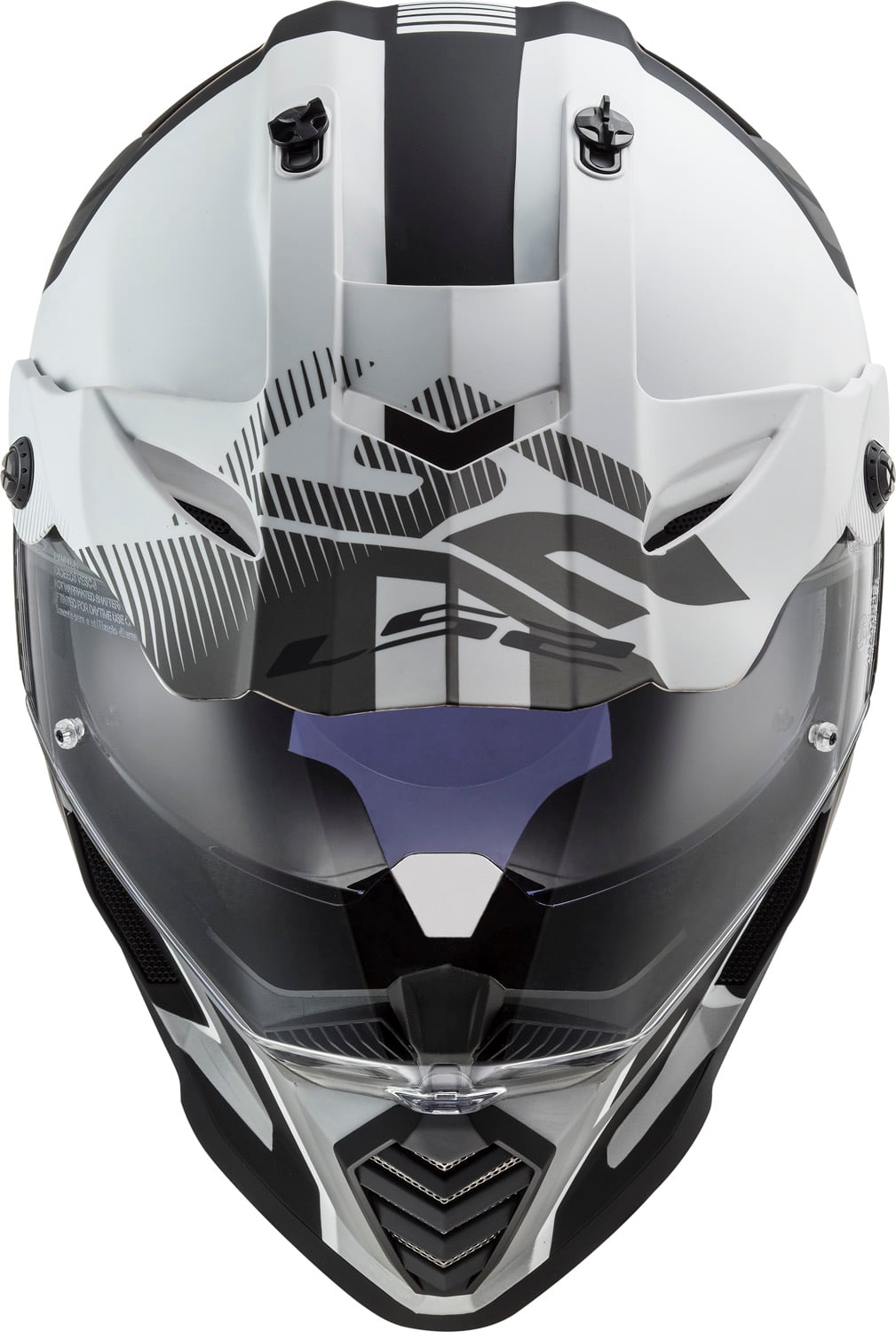 Blaze Sprint Adventure Helmet with SunShield - Gloss Black/White Product View
