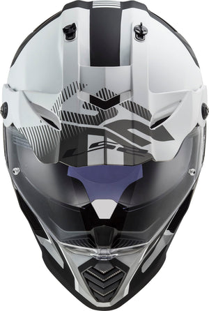 Blaze Sprint Adventure Helmet with SunShield - Gloss Black/White