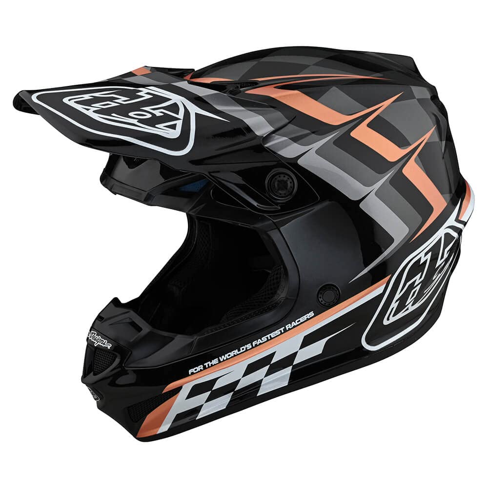 Troy Lee Designs SE4 Polyacrylite Warped Adult Motocross Helmet W/MIPS