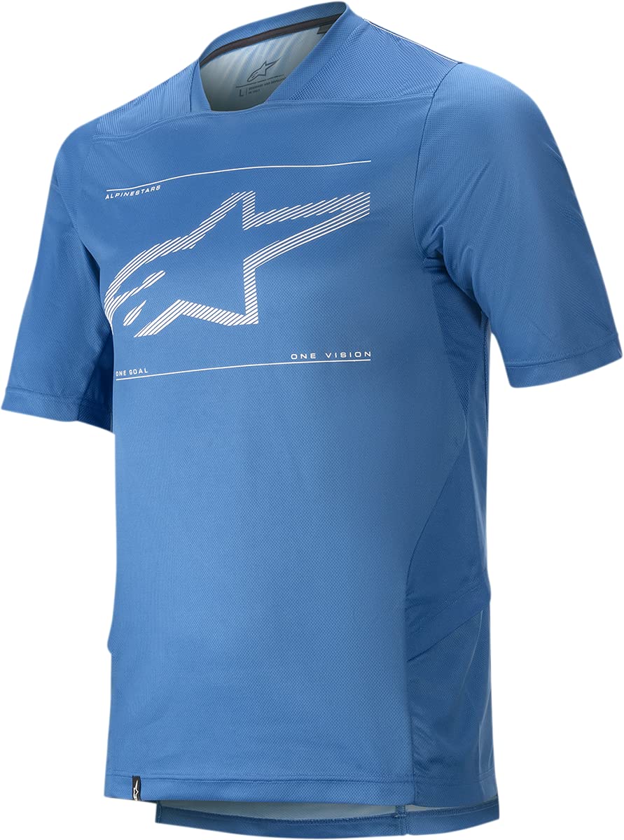 Alpinestars Drop 6.0 Short Sleeve Men&#39;s MTB Cycling Jersey - Blue/Medium